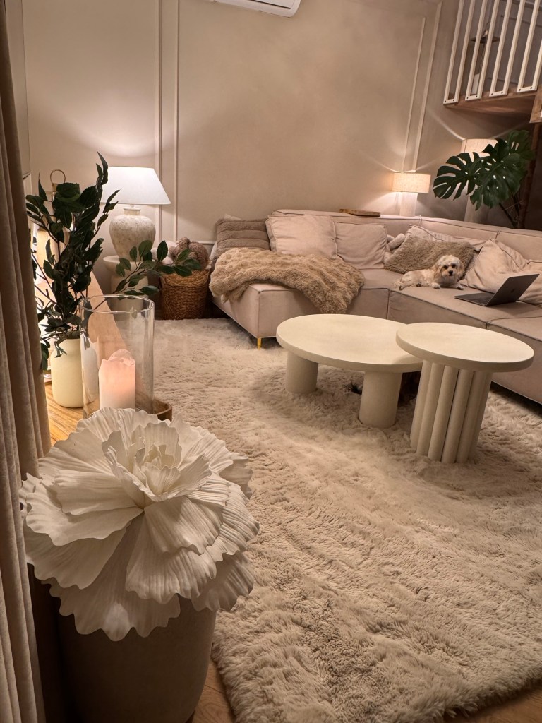 Salon z kanapą w szeregówce