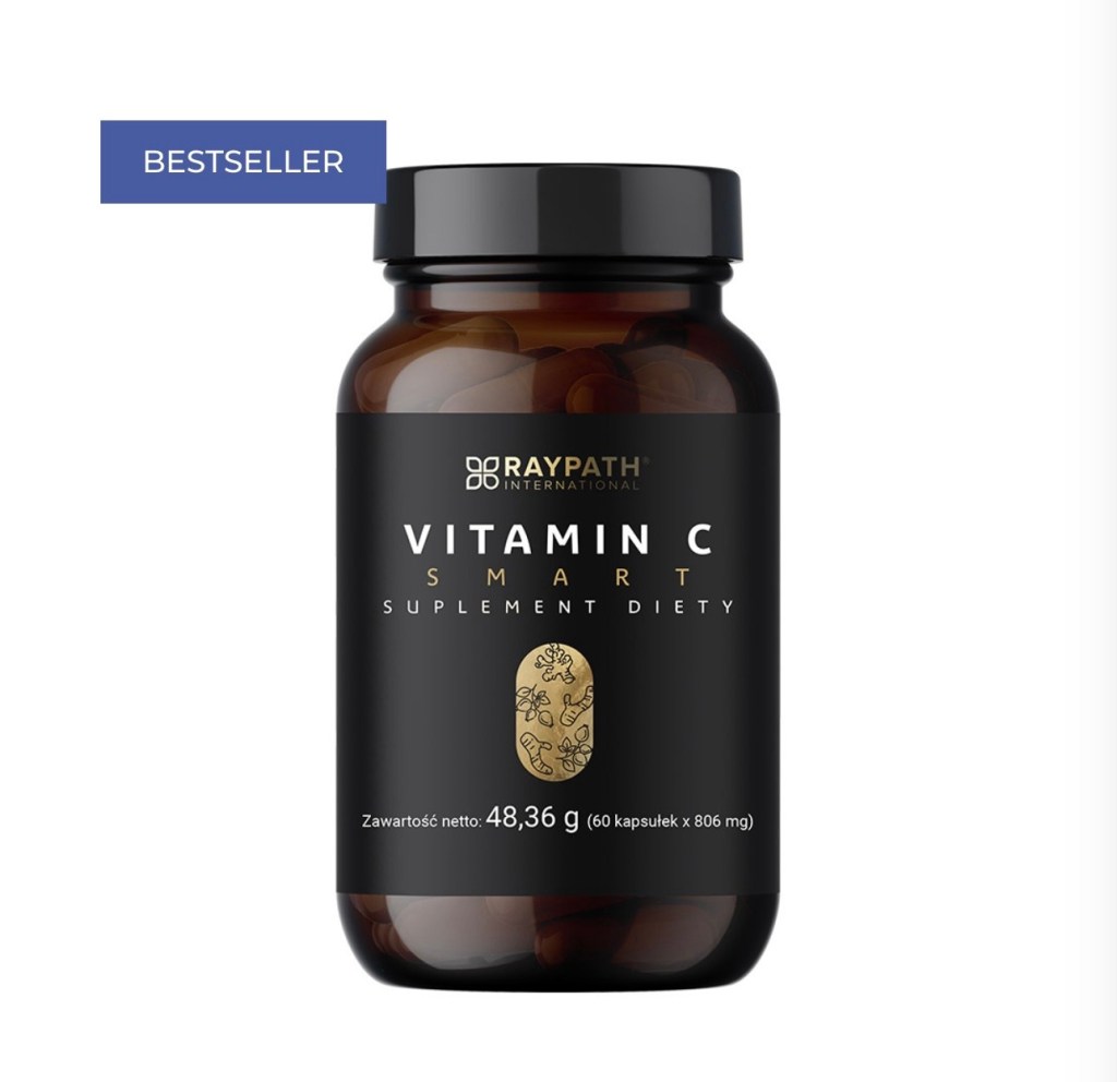 Witamina C Raypath – suplement Vitamin C SMART Raypath 60 kapsułek z dziką różą